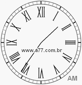 Relógio com Número Romano Marcando 1h36min