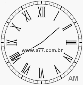 Relógio com Número Romano Marcando 1h40min