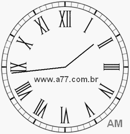 Relógio com Número Romano Marcando 1h44min