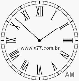 Relógio com Número Romano Marcando 1h52min