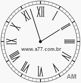 Relógio com Número Romano Marcando 1h57min