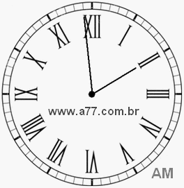 Relógio com Número Romano Marcando 1h59min