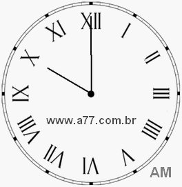Relógio com Número Romano Marcando 10h0min
