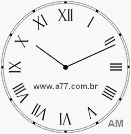 Relógio com Número Romano Marcando 10h11min