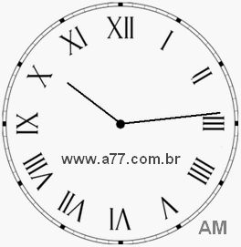 Relógio com Número Romano Marcando 10h14min