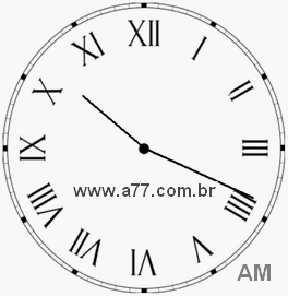Relógio com Número Romano Marcando 10h19min