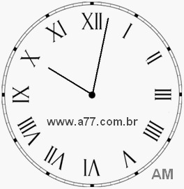 Relógio com Número Romano Marcando 10h2min