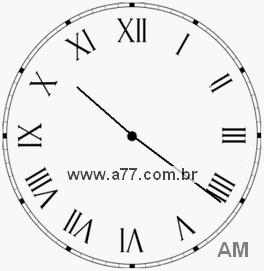 Relógio com Número Romano Marcando 10h21min