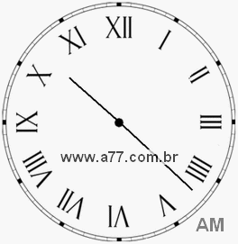 Relógio com Número Romano Marcando 10h22min