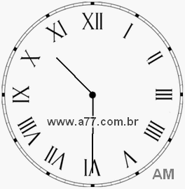 Relógio com Número Romano Marcando 10h30min