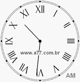 Relógio com Número Romano Marcando 10h31min