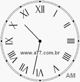 Relógio com Número Romano Marcando 10h32min