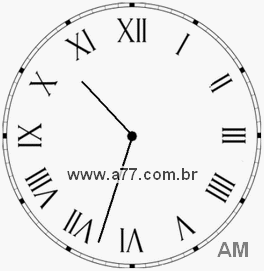 Relógio com Número Romano Marcando 10h33min