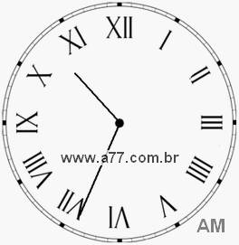 Relógio com Número Romano Marcando 10h34min