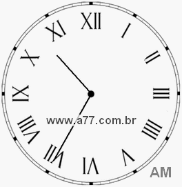 Relógio com Número Romano Marcando 10h35min