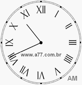 Relógio com Número Romano Marcando 10h41min