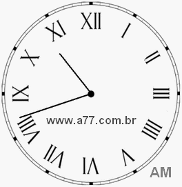 Relógio com Número Romano Marcando 10h42min