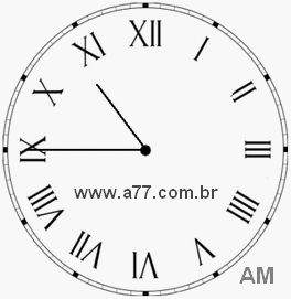 Relógio com Número Romano Marcando 10h45min
