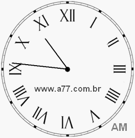 Relógio com Número Romano Marcando 10h46min