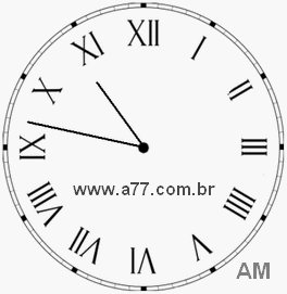 Relógio com Número Romano Marcando 10h47min