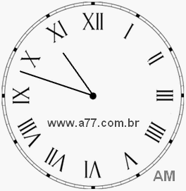 Relógio com Número Romano Marcando 10h48min