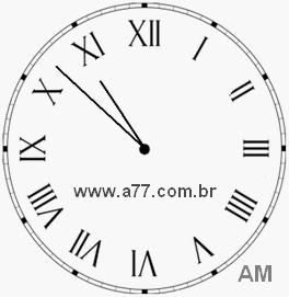 Relógio com Número Romano Marcando 10h52min