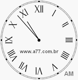 Relógio com Número Romano Marcando 10h53min