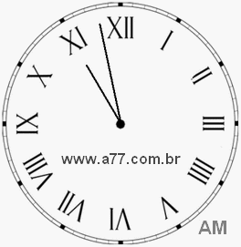 Relógio com Número Romano Marcando 10h58min