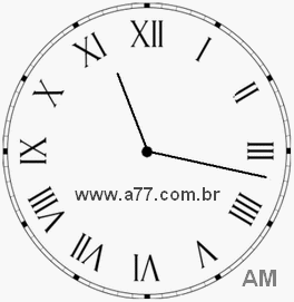 Relógio com Número Romano Marcando 11h17min