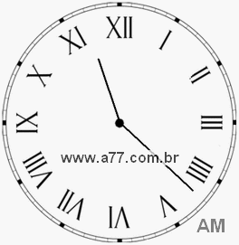 Relógio com Número Romano Marcando 11h22min