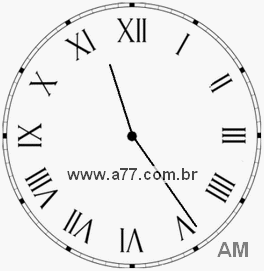 Relógio com Número Romano Marcando 11h24min