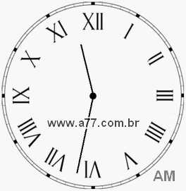 Relógio com Número Romano Marcando 11h32min