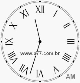 Relógio com Número Romano Marcando 11h33min