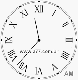 Relógio com Número Romano Marcando 11h37min