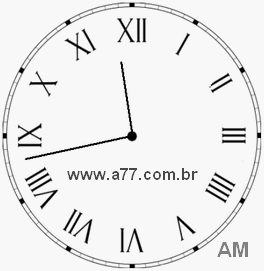Relógio com Número Romano Marcando 11h43min