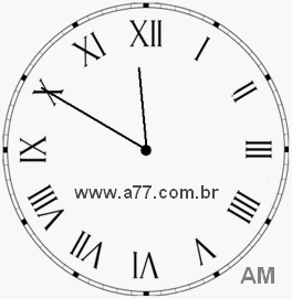 Relógio com Número Romano Marcando 11h50min