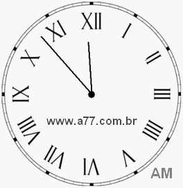 Relógio com Número Romano Marcando 11h53min