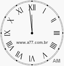 Relógio com Número Romano Marcando 11h59min