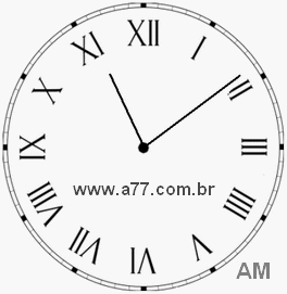 Relógio com Número Romano Marcando 11h9min
