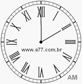 Relógio com Número Romano Marcando 2h0min