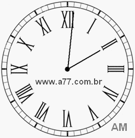 Relógio com Número Romano Marcando 2h1min