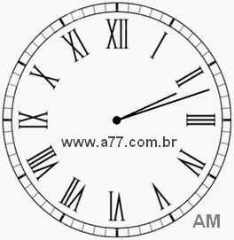 Relógio com Número Romano Marcando 2h12min