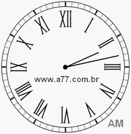 Relógio com Número Romano Marcando 2h13min