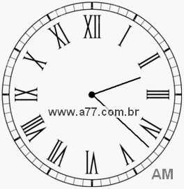 Relógio com Número Romano Marcando 2h22min