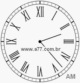 Relógio com Número Romano Marcando 2h23min