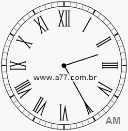Relógio com Número Romano Marcando 2h25min