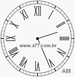 Relógio com Número Romano Marcando 2h26min