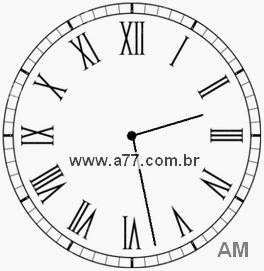 Relógio com Número Romano Marcando 2h28min