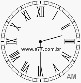 Relógio com Número Romano Marcando 2h30min
