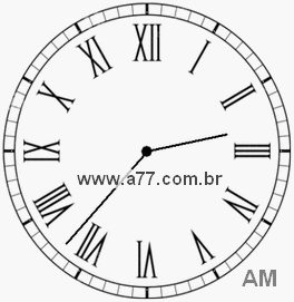 Relógio com Número Romano Marcando 2h37min